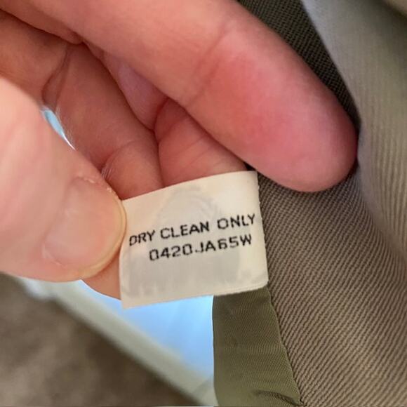 Talbots Blazer 1980s Khaki Green 100% Wool Pockets Shoulder Pads Women’s 8 - Picture 10 of 13